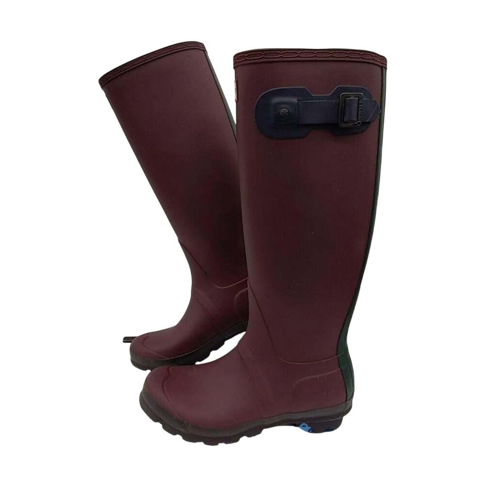 Hunter Original Tall Rain Boots Burgundy 7 Matte Womens Waterproof Wellies